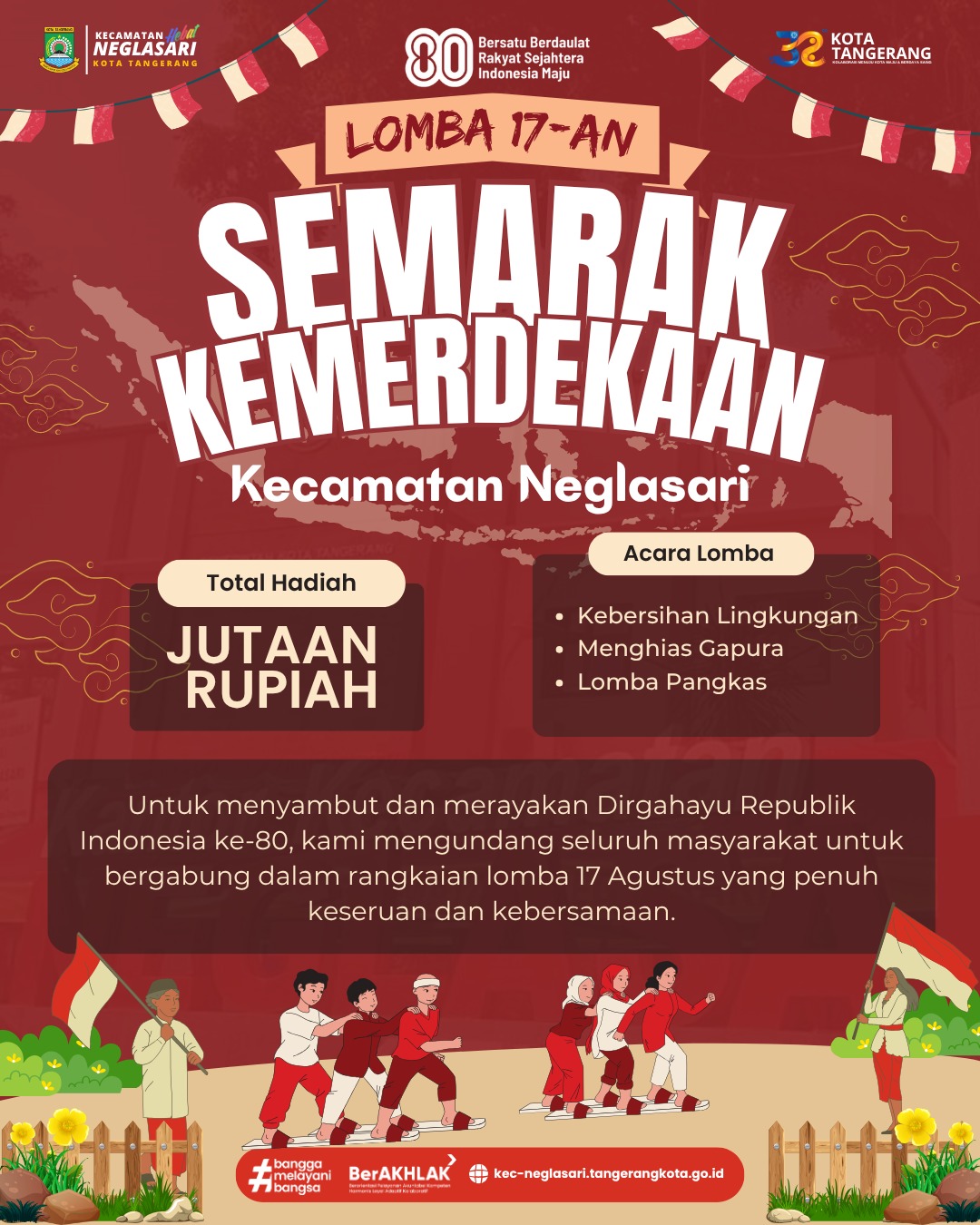 kemeriahan-hut-ke-80-ri-kecamatan-neglasari-gelar-lomba-hias-gapura-dan-kebersihan-lingkungan