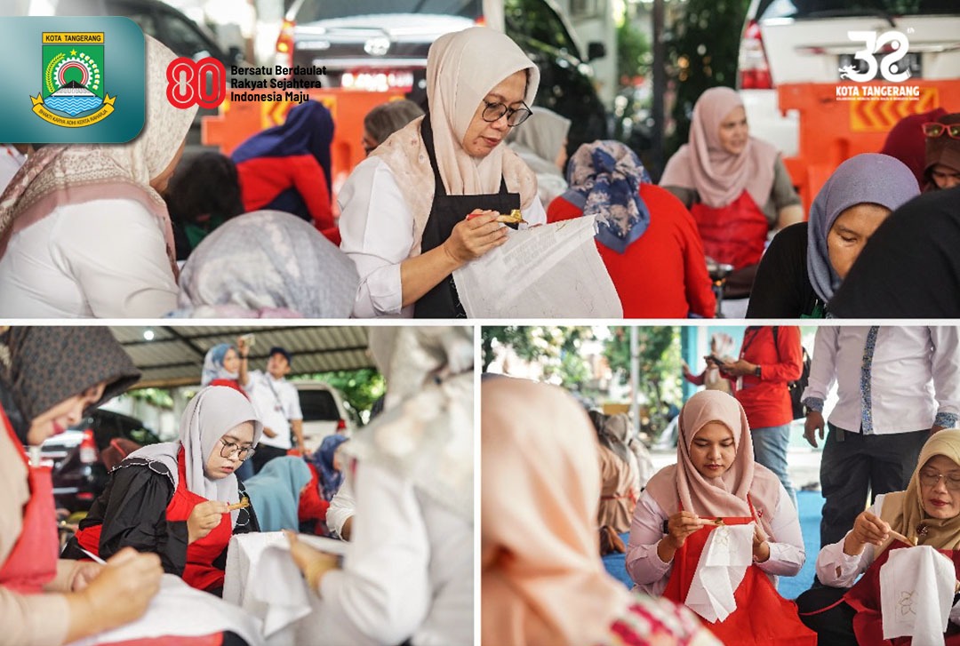 sambut-hari-kemerdekaan-warga-larangan-kota-tangerang-kompak-ikuti-pelatihan-membatik-bersama